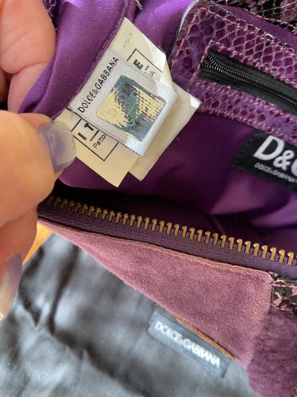 Dolce & Gabbana Suede &Shearling Purple  Bag - Picture 4 of 5
